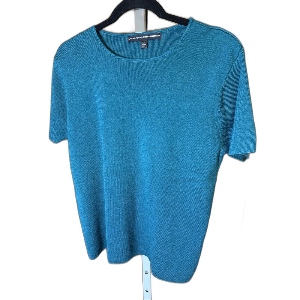 Linda Allard Ellen Tracy Wm Sz X Wool/silk Short Sleeve Sweater Old Money Luxury